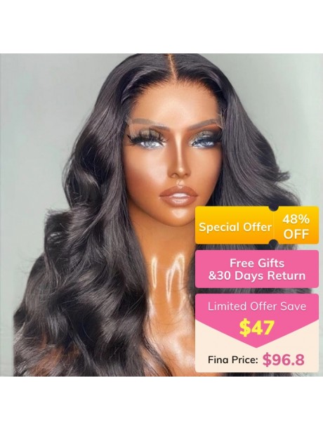 Julia Affordable Body Wave 4X4 Lace Closure Wigs Pre Plucked Human Hair Wigs 150% Density