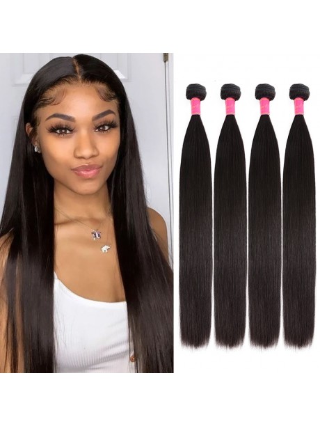 Julia Virgin 4 Bundles Straight Peruvian Hair Weave Deals Human Hair Extensions
