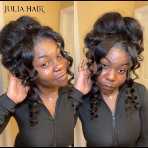 Julia Hair Affordable Realistic 4C Kinky Edges Wig 100% Healthy Kinky Straight Human Hair Wigs No Baby Hair Style Pre-Plucked Beginner Friendly Lace Front Wig