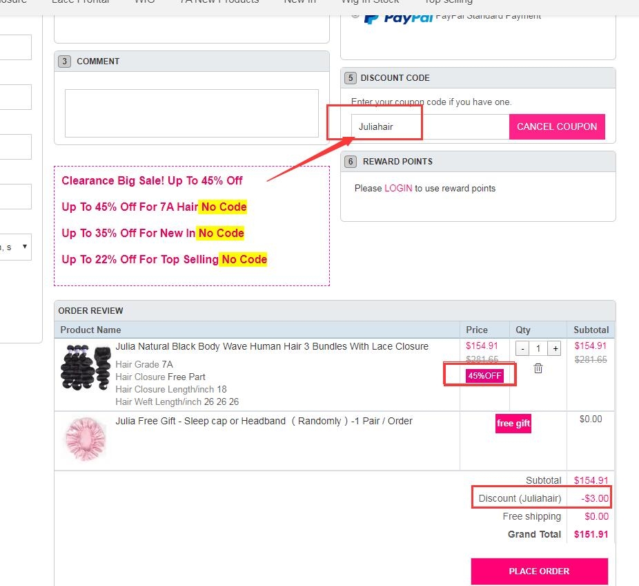 julia hair coupon