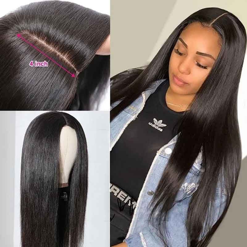 straight wave lace part wig