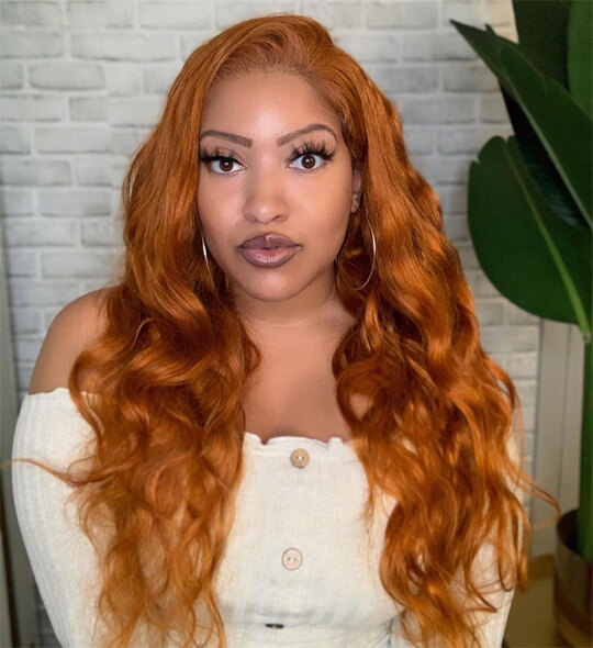 ginger color body wave wig