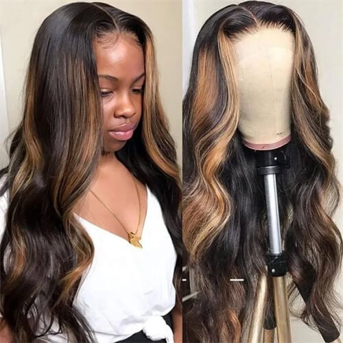 Affordable Balayage Highlights 13X4 Lace Front Wig