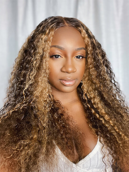 curly hair highlight wig