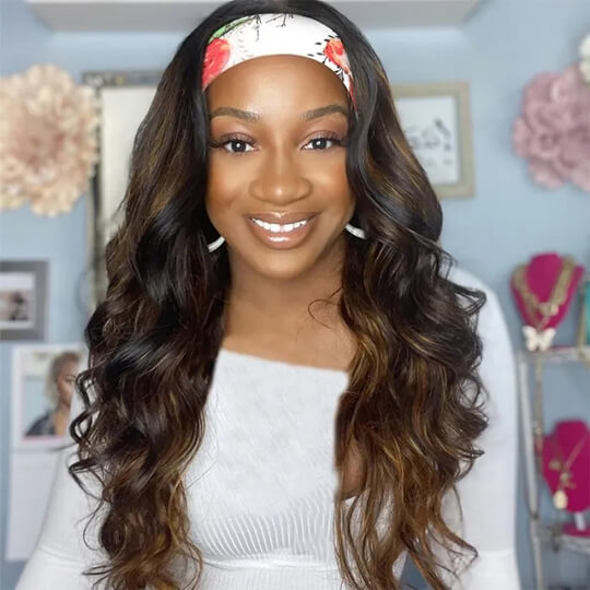 FB30 headband body wave wig