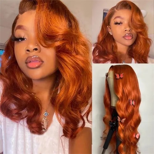 Julia Hair Affordable Orange Ginger Lace Front Wig