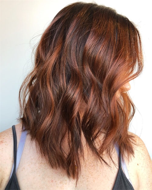 Light Brunette Hair with Copper Tones