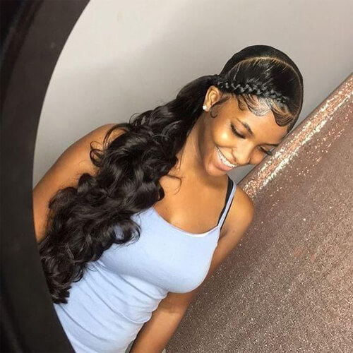 low side ponytails