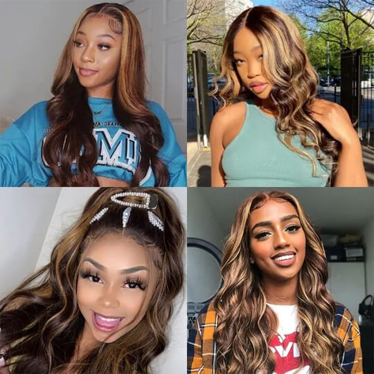TL412 body wave lace front wig