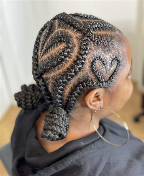 cornrow heart braids