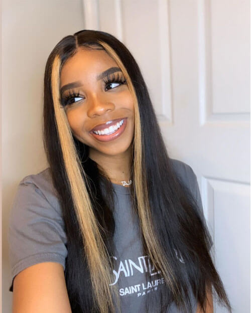 blonde highlight wig