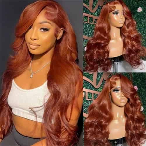 body wave copper brown wigs