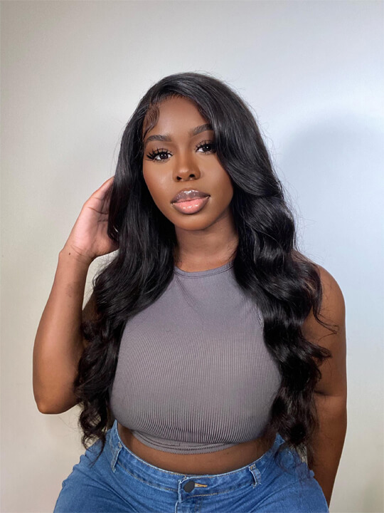 body wave lace front wig