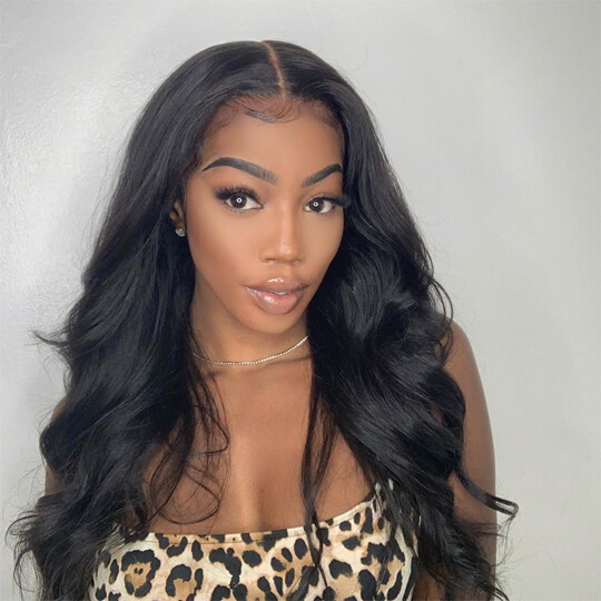 transparent lace body wave wig