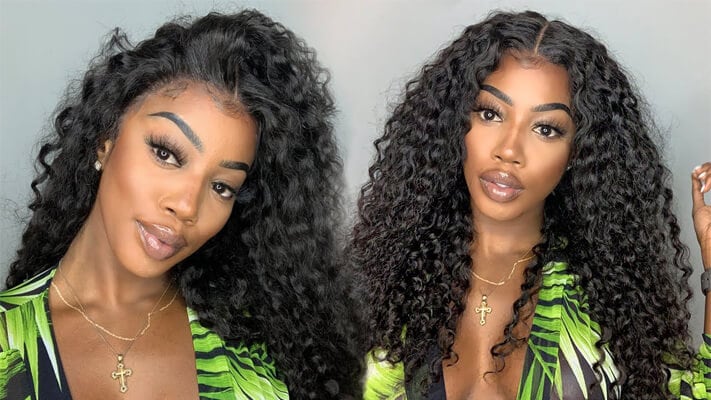 curly hair lace front wig