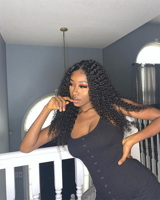 curly hair lace front wig