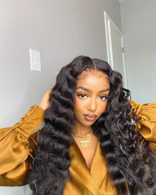deep wave lace front wig