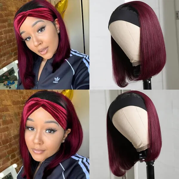 1B/99J color headband short wig