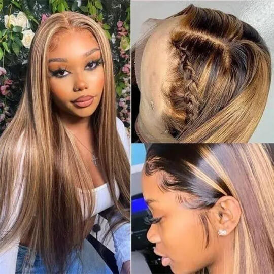 straight highlight wig