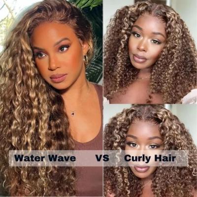honey blonde water wave wig