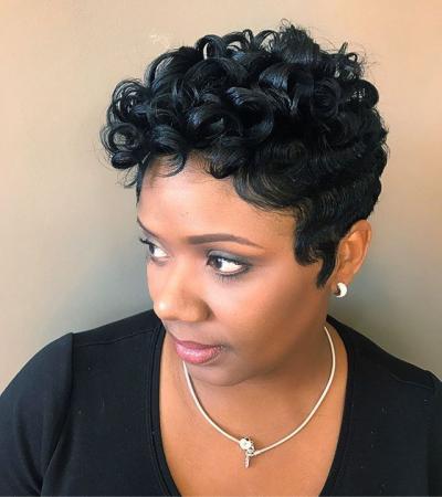 pin curls short hair