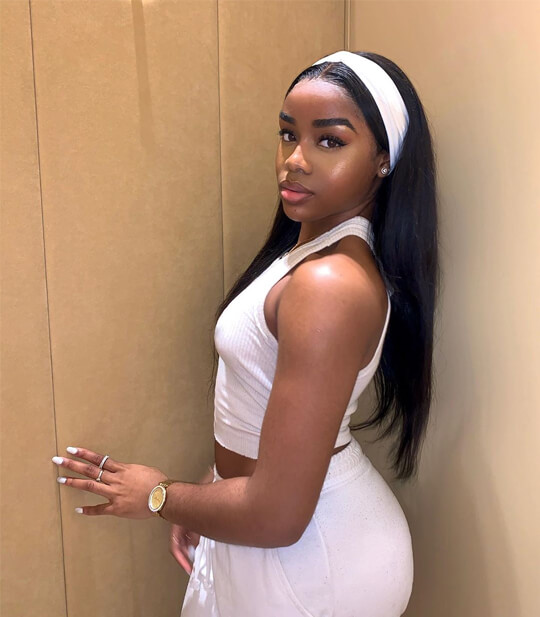 straight hair headband wig
