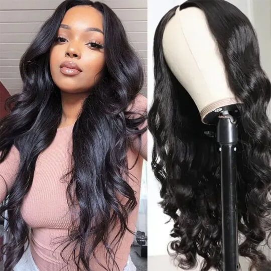 body wave v part wig