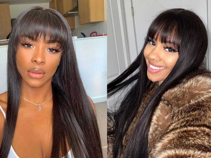 full bang straight hair wig