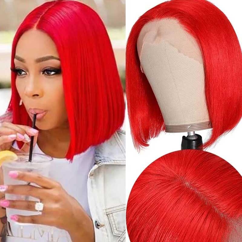 red bob wig