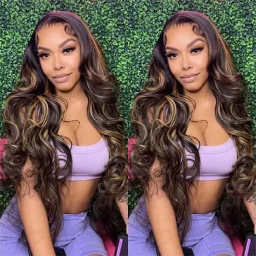 Blonde Highlight Body Wave Wig