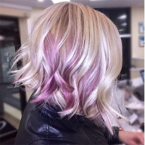 Icy Blonde Purple Hair