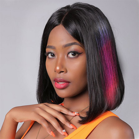 highlight short bob colored wigs