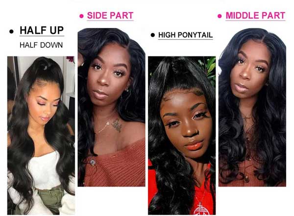 different hairstyle for transparent lace wig