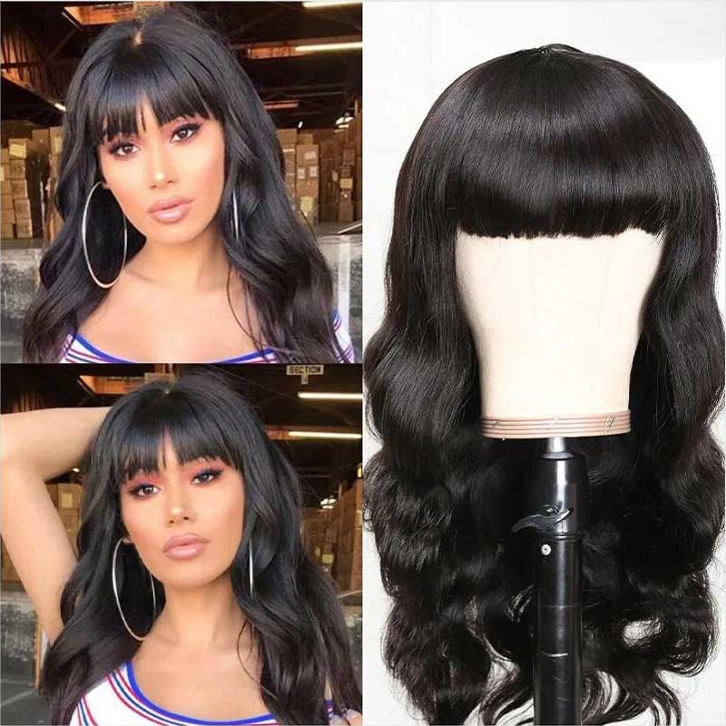 full bang body wave wigs