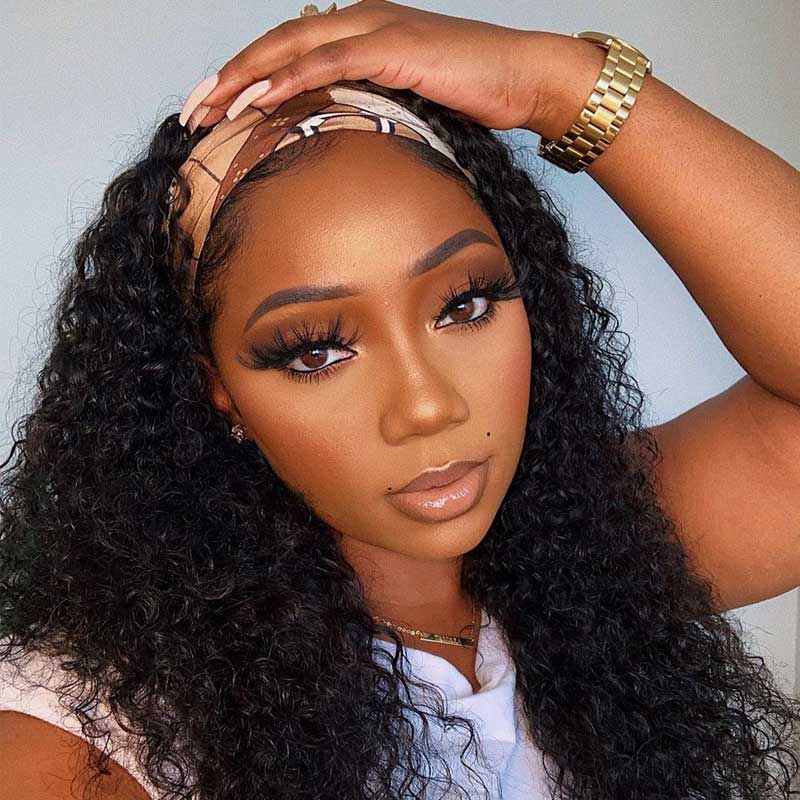 headband wigs curly wave 