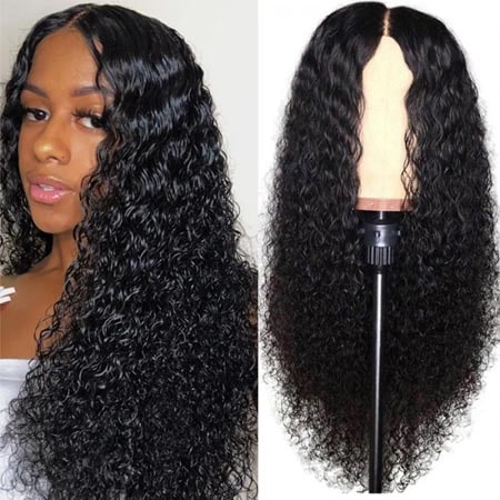 long curly lace front wig