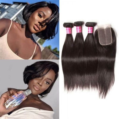 straight hair with lace closure
