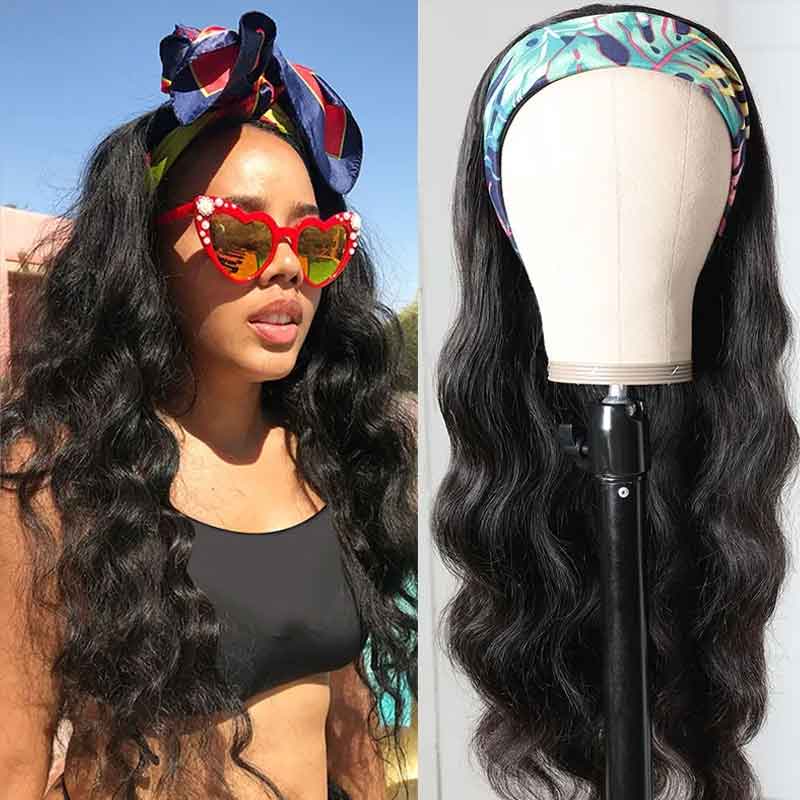 body wave headband wigs