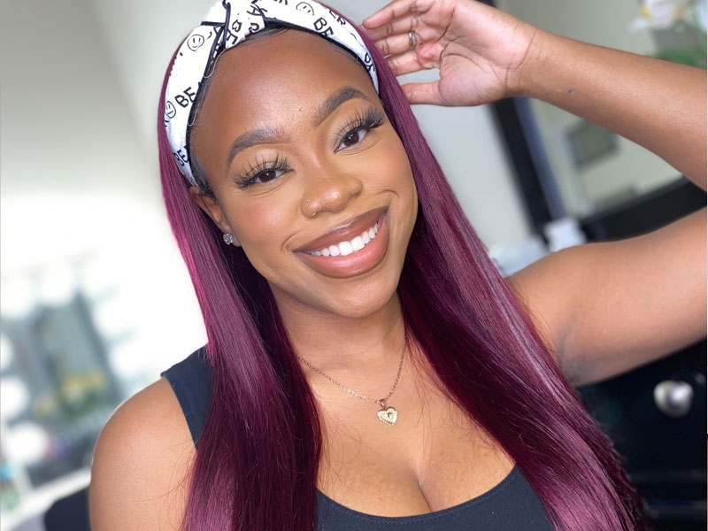 burgundy heaband wigs