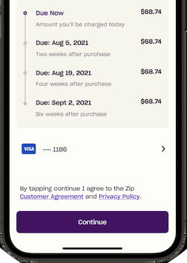 Confirm purchase amount