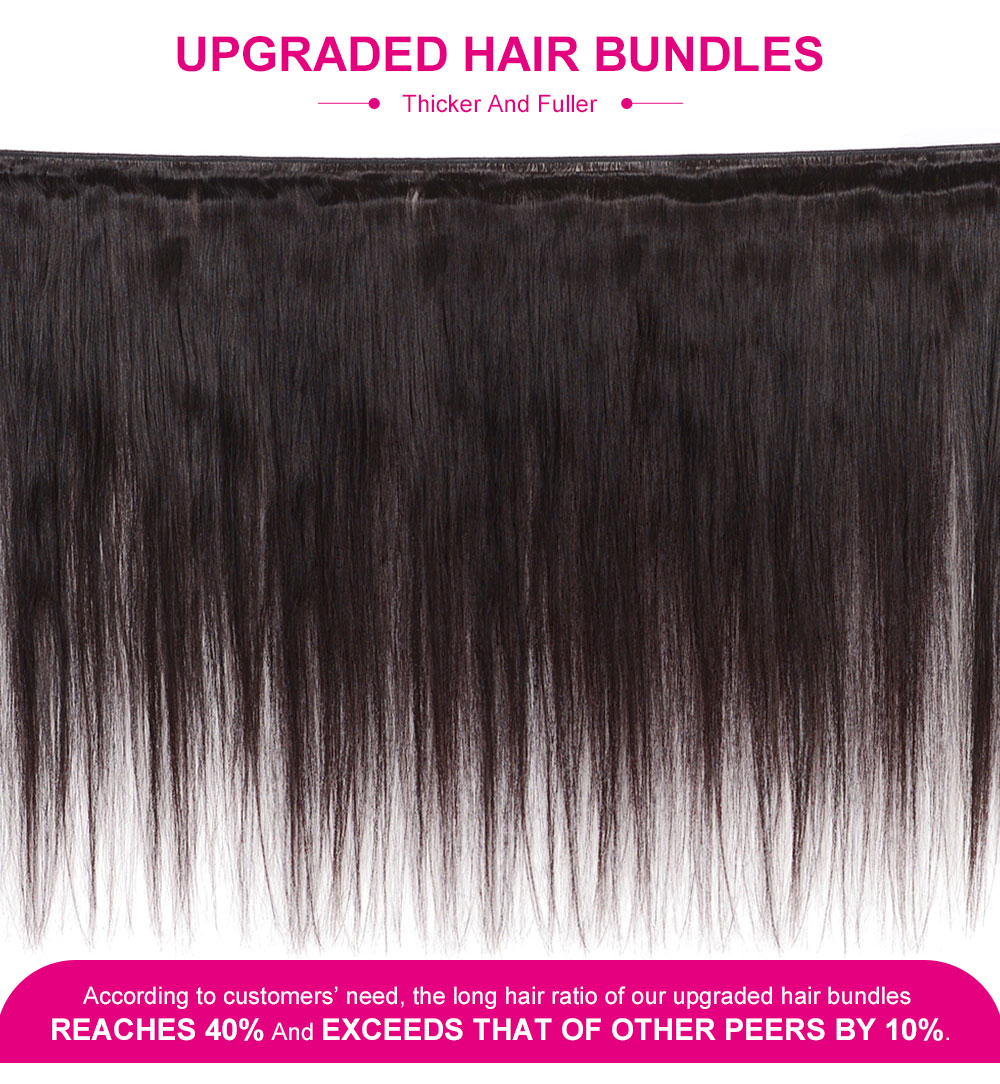Julia 3Pcs Straight Human Hair Weave Bundles Silky Straight Soft 100% Human Hair