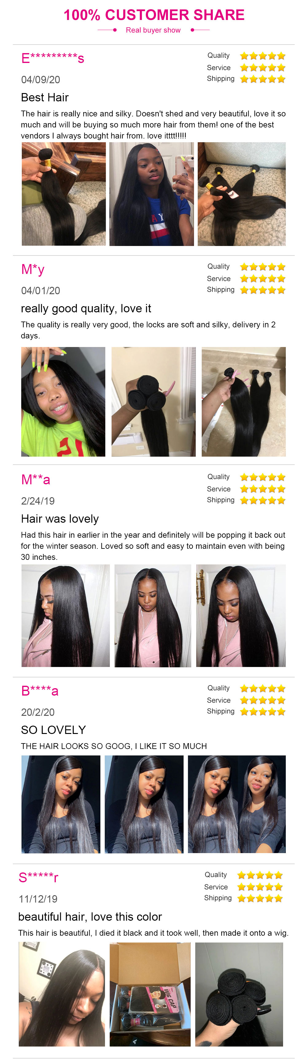 Julia 3Pcs Straight Human Hair Weave Bundles Silky Straight Soft 100% Human Hair