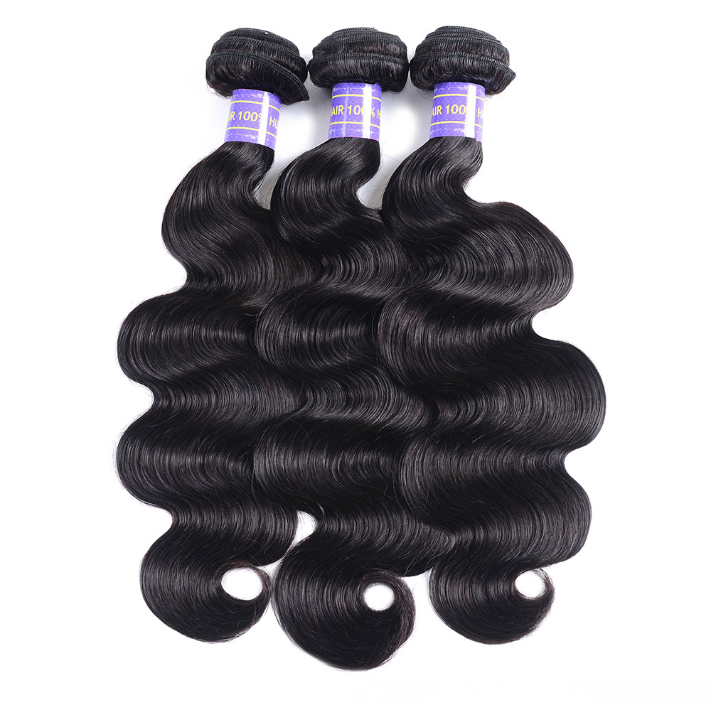 Julia Hair Human Hair Bundles Brazilian 7A Body Wave Weave 3 Bundle Deals Natural Black