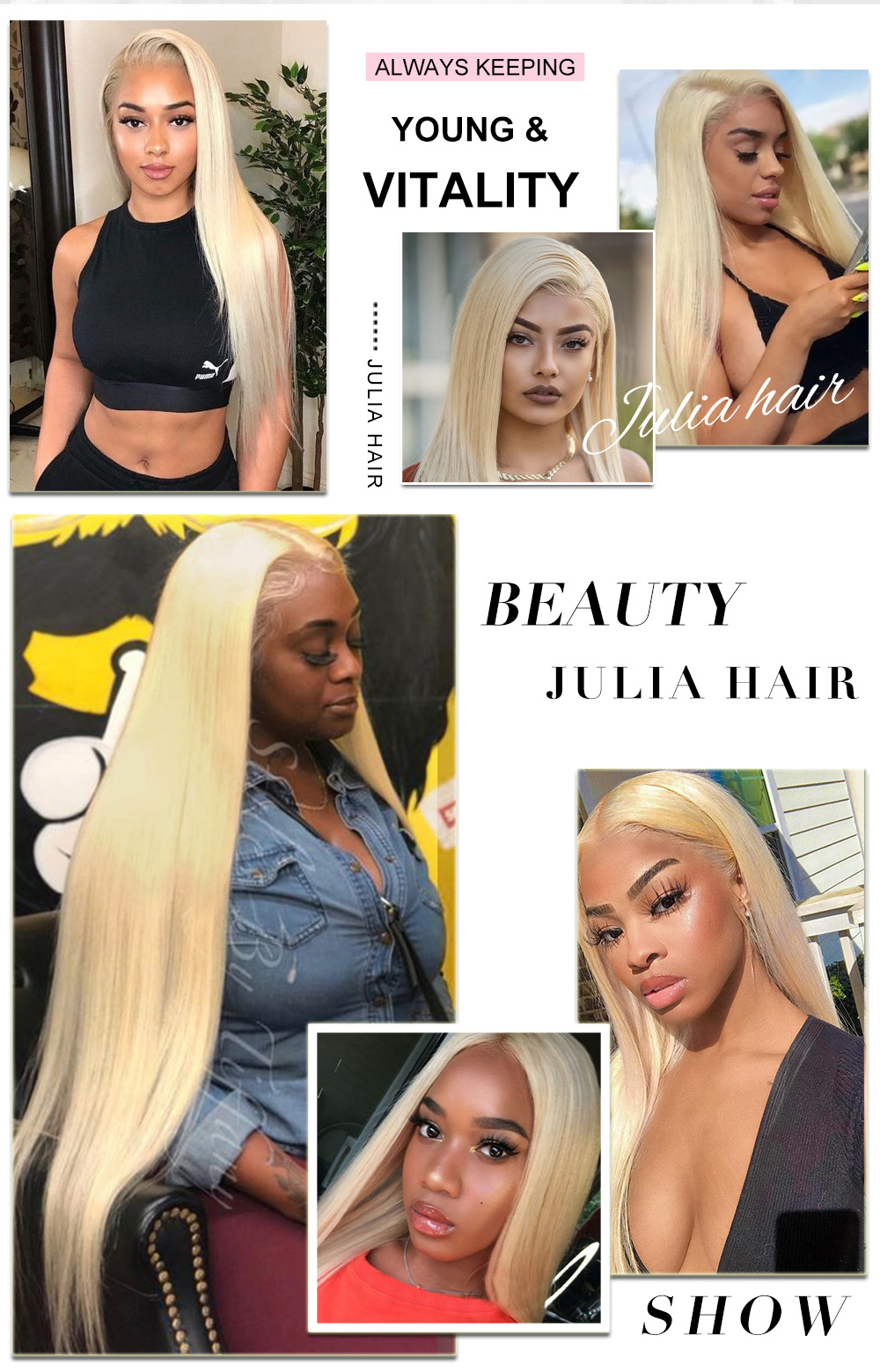 Julia Hair Transparent 13x4 Lace Frontal Blonde Straight Human Hair Wigs Pre Plucked 10A Virgin Human Hair Wig With Baby Hair