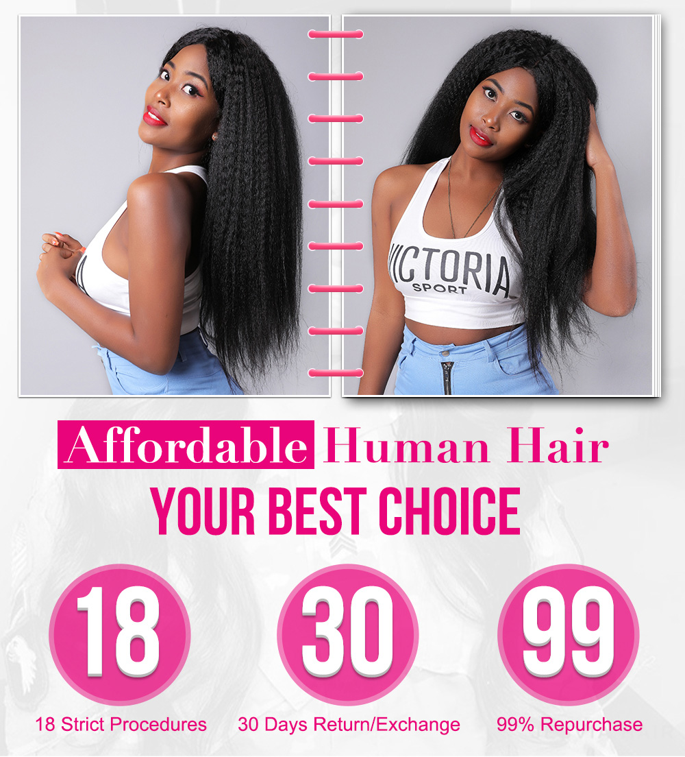 Julia Hair Kinky Straight Brazilian Lace Front Human Hair Wigs With Baby Hair 0 Off