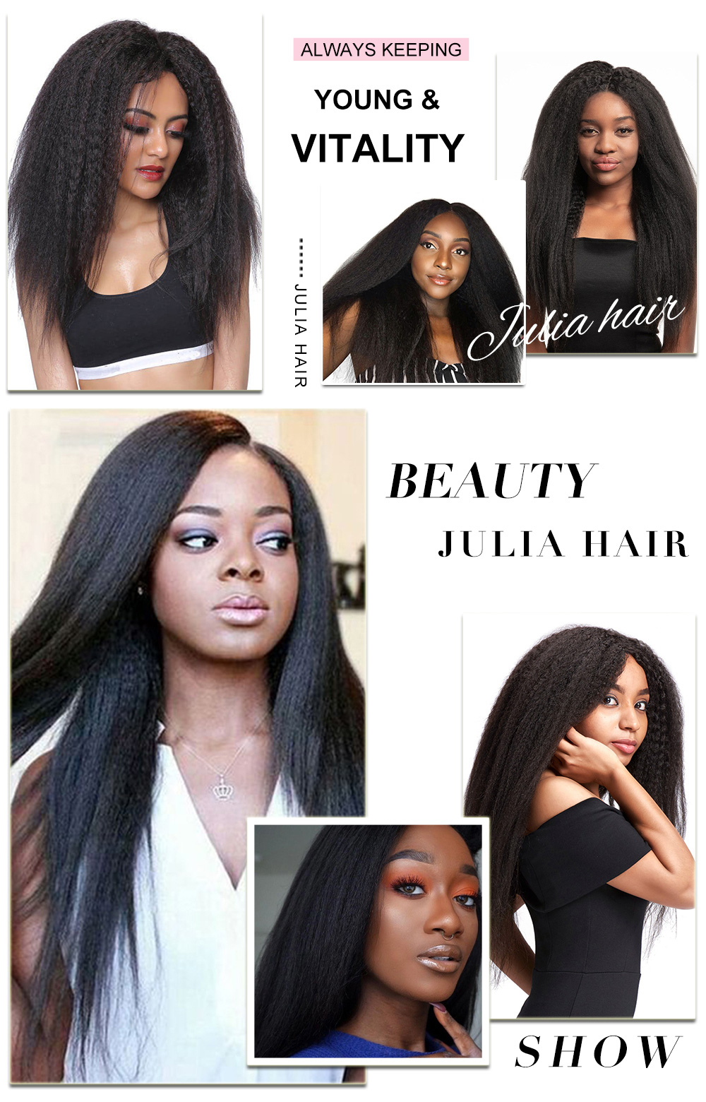 Julia Hair Kinky Straight Brazilian Lace Front Human Hair Wigs With Baby Hair 0 Off