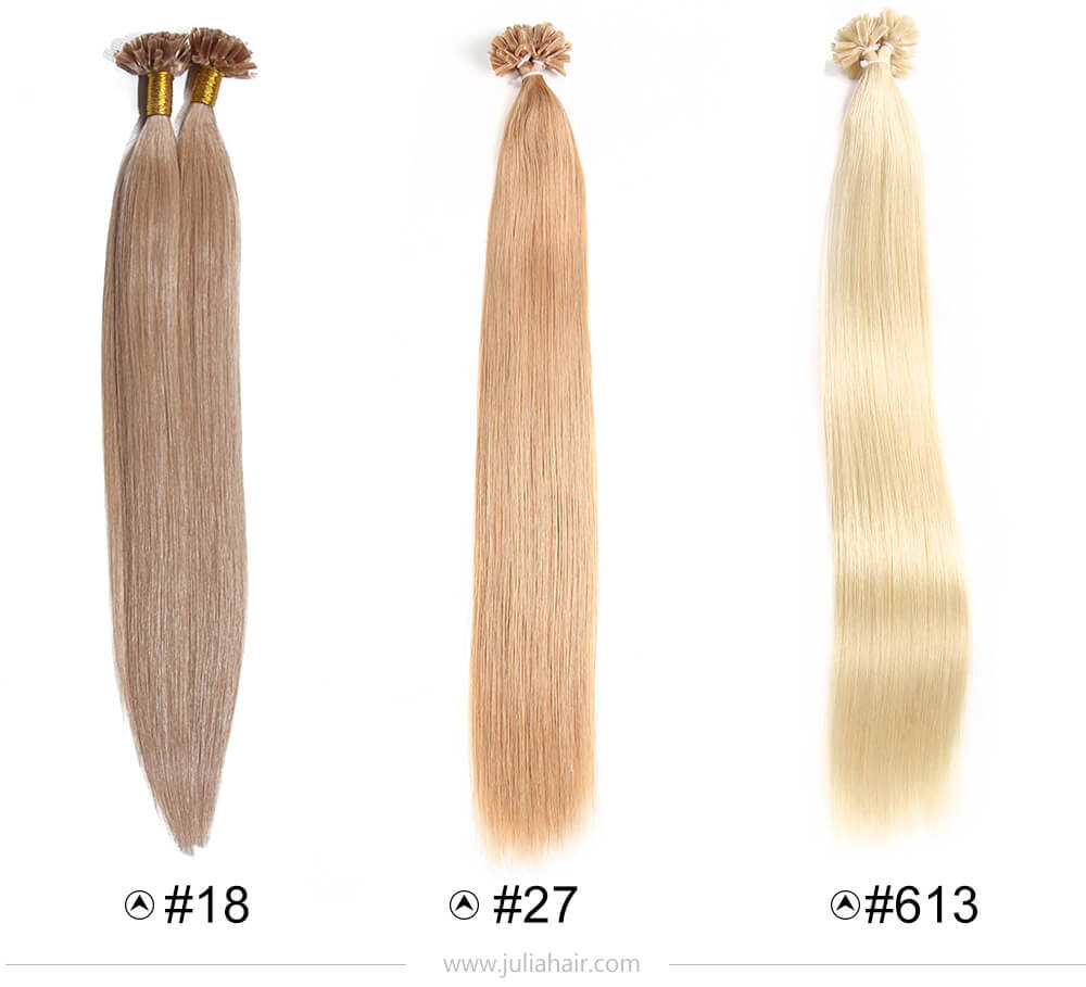 Julia Best U Tip Human Hair Extension Brazilian Straight Nail Hair