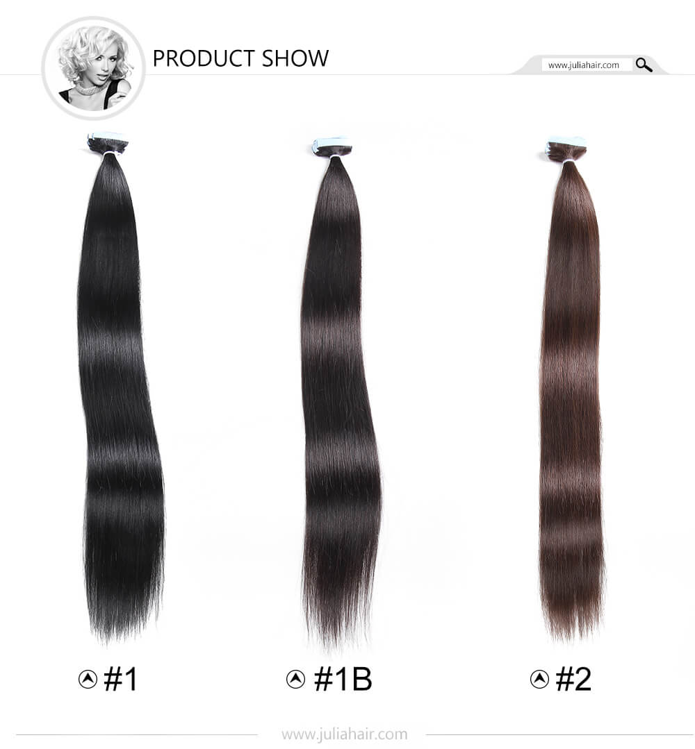 Julia Colorful Brazilian Straight PU Tape Human Hair Extensions Julia