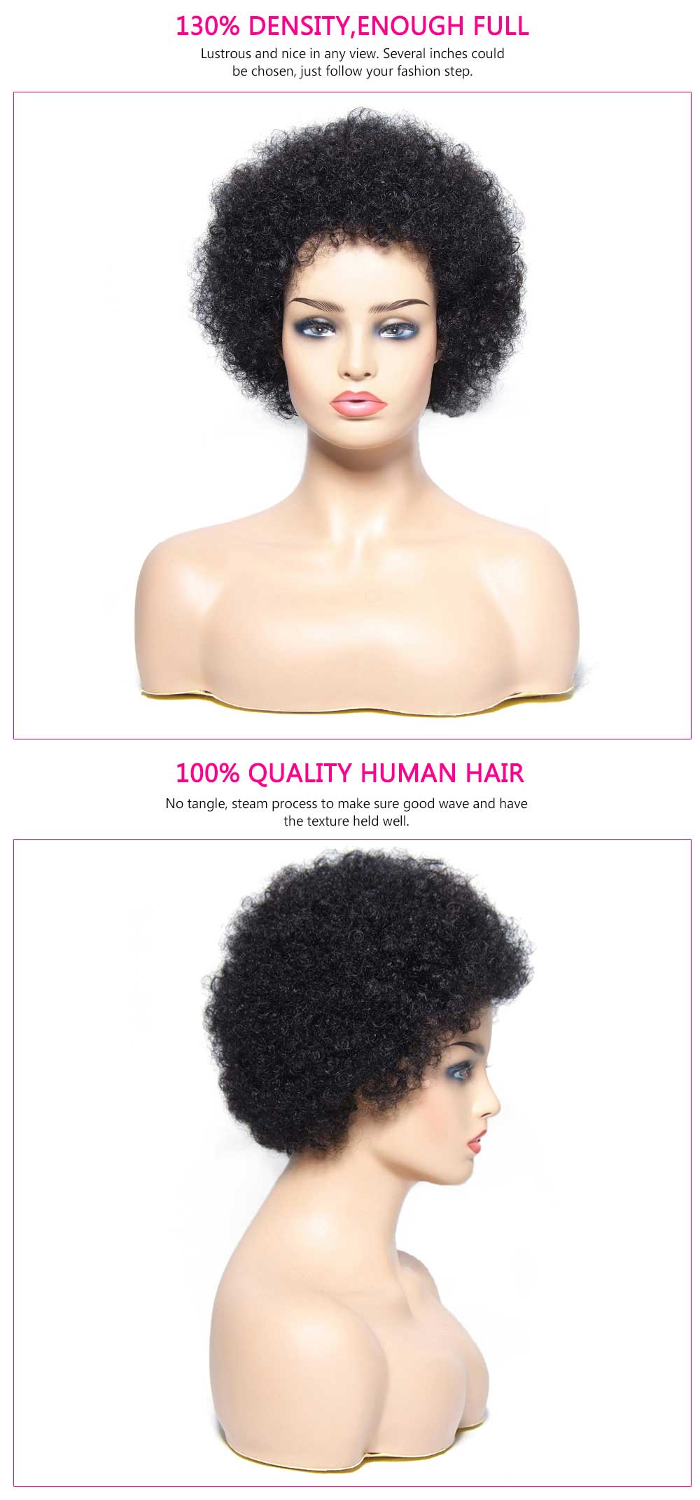 julia short kinky curly wigs 100 human hair machine made