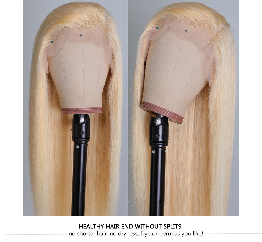 Julia Hair Transparent 13x4 Lace Frontal Blonde Straight Human Hair Wigs Pre Plucked 10A Virgin Human Hair Wig With Baby Hair